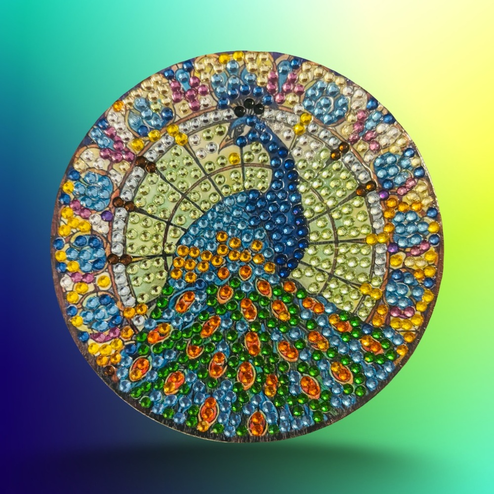 Beautiful Hand Crafted Diamond Art 8 Piece Coasters Set - Picture 7 of 9